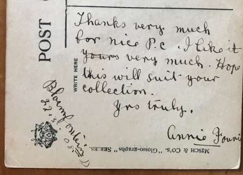 POSTCARD POST CARD MISS JESSIE BATEMEN MISCH and CO`s Glosso-graphs series German South West Africa