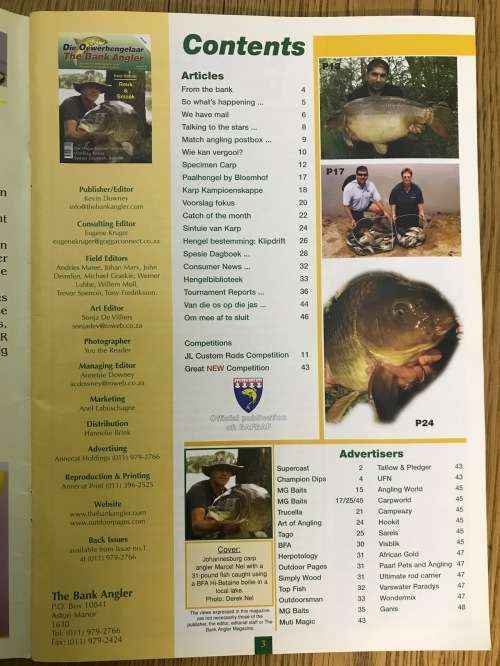 THE BANK ANGLER DIE OEWERHENGELAAR MAGAZINE FEB/MARCH 2006 CARP BAIT REELS LURES FRESHWATER FISHING