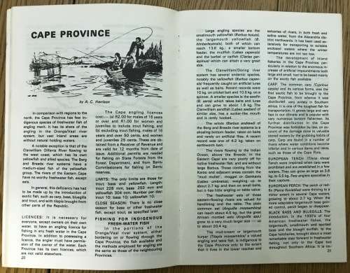 SOUTH AFRICAN and ZIMBABWIAN FRESHWATER FISHING GUIDE 11th EDITION LEN JONES BOOKLET BAIT TACKLE