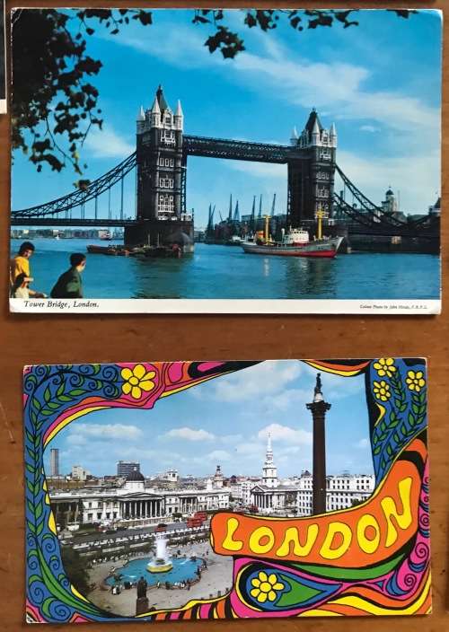 POST CARDS x 9 POSTCARDS ENGLAND LONDON TOWER BRIDGE ST PAULS CATHEDRAL BIG BEN CARNABY STREET