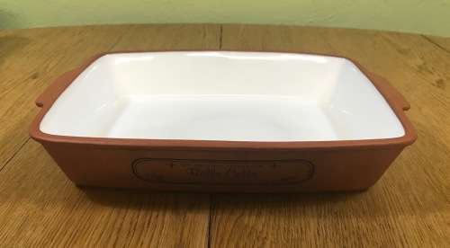 Baking Oven Dish with White Enamel BELLA COTTA THE COUNTRY CRAFT POTTERY THE ORIGINAL TERRACOTTA