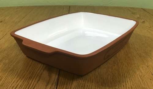 Baking Oven Dish with White Enamel BELLA COTTA THE COUNTRY CRAFT POTTERY THE ORIGINAL TERRACOTTA