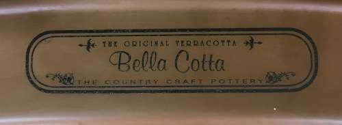 Baking Oven Dish with White Enamel BELLA COTTA THE COUNTRY CRAFT POTTERY THE ORIGINAL TERRACOTTA
