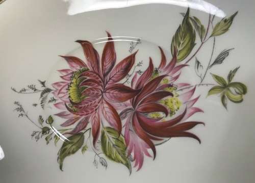 ALFRED MEAKIN LTD. ENGLAND GRAVY / SAUCE BOAT UNDERPLATE GLO-WHITE PATTERN BEAUTIFUL FLOWERS!!!