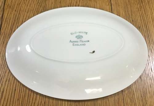 ALFRED MEAKIN LTD. ENGLAND GRAVY / SAUCE BOAT UNDERPLATE GLO-WHITE PATTERN BEAUTIFUL FLOWERS!!!