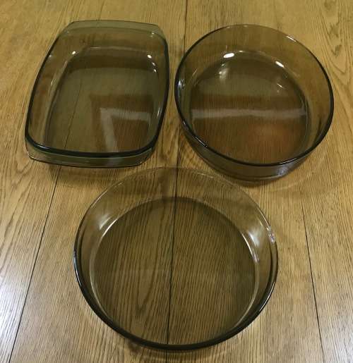 ARCOPAL OVEN BAKING COOKWARE SET 3 Different dishes ROUND, OVAL, RECTANGULAR TEMPERED GLASS FRANCE