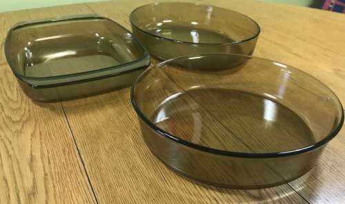 ARCOPAL OVEN BAKING COOKWARE SET 3 Different dishes ROUND, OVAL, RECTANGULAR TEMPERED GLASS FRANCE