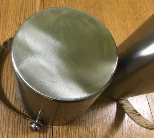 STAINLESS STEEL WATER JUG and ICE BUCKET WITH LID  CANE WRAPPED HANDLES - Bar Accessories!