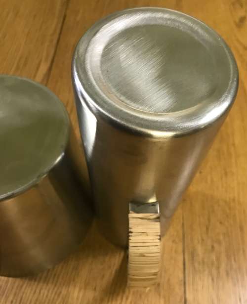 STAINLESS STEEL WATER JUG and ICE BUCKET WITH LID  CANE WRAPPED HANDLES - Bar Accessories!