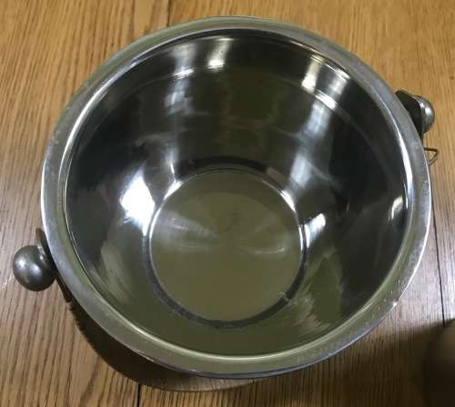 STAINLESS STEEL WATER JUG and ICE BUCKET WITH LID  CANE WRAPPED HANDLES - Bar Accessories!