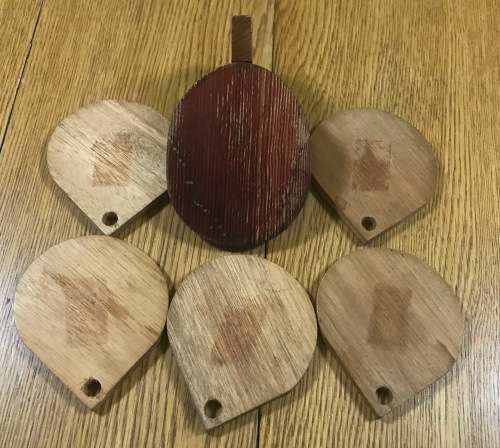 5 COASTERS in a HOLDER - CORK and WOOD - COASTER MOULDING -BAR ACCESSORIES!!!