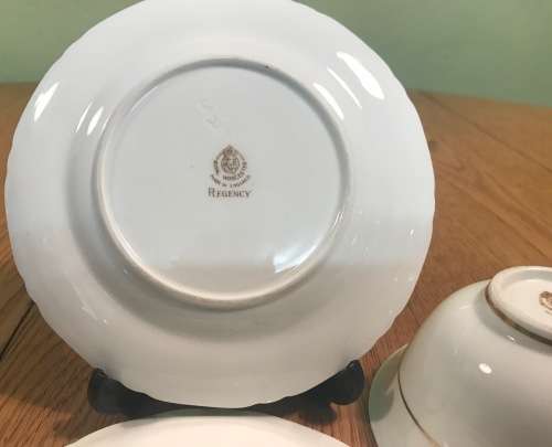 ROYAL WORCESTER ENGLAND 1 x TEA TRIO - Cup, Cake Plate and Saucer REGENCY PATTERN 1950 SCARCE! b