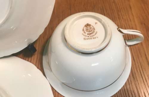 ROYAL WORCESTER ENGLAND 1 x TEA TRIO - Cup, Cake Plate and Saucer REGENCY PATTERN 1950 SCARCE! b