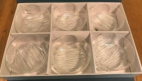 6 MAGNIFICENT CRYSTAL DESIGNER BOWLS - HOYA CRYSTAL TOKYO JAPAN - Boxed - Mint Condition!!!