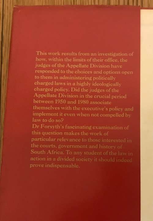 IN DANGER FOR THEIR TALENTS A Study of Appellate Division of Supreme Court of South Africa 1950-80