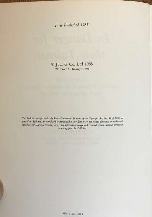 IN DANGER FOR THEIR TALENTS A Study of Appellate Division of Supreme Court of South Africa 1950-80