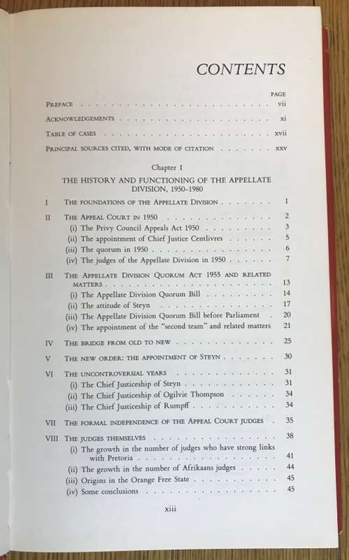 IN DANGER FOR THEIR TALENTS A Study of Appellate Division of Supreme Court of South Africa 1950-80