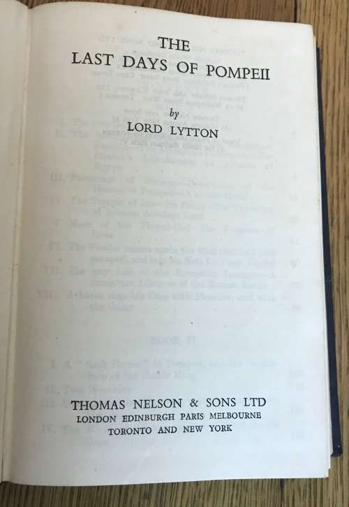 THE LAST DAYS of POMPEII - LORD LYTTON c.1920 Thomas Nelson and Sons Ltd.