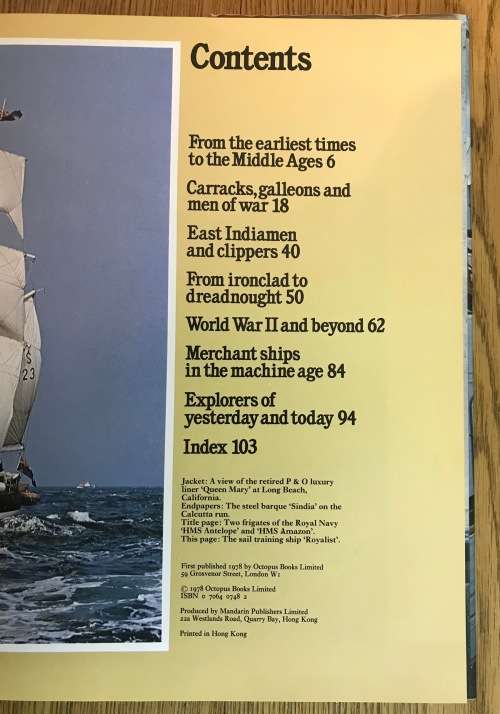ALL COLOUR WORLD of SHIPS - JONATHAN RUTLAND - OCTOPUS BOOKS - 1978 1st Edition