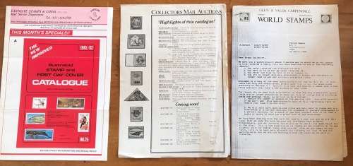 PHILATELIC LETTERS ADVERTISING EASTGATE STAMPS and COINS COLLECTORS MAIL AUCTIONS CARPENDALE