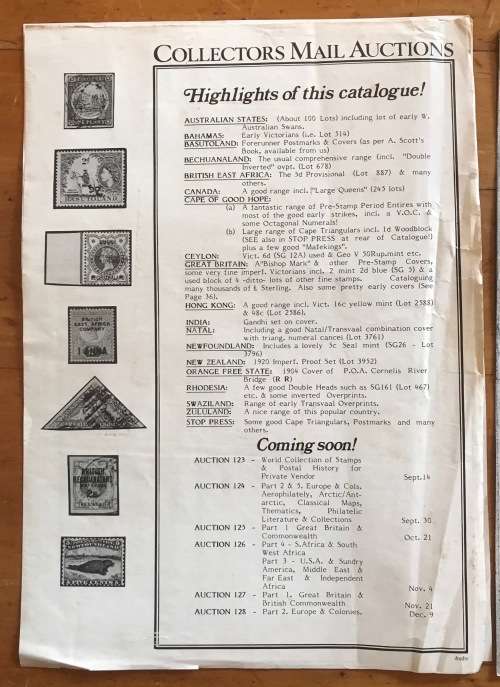 PHILATELIC LETTERS ADVERTISING EASTGATE STAMPS and COINS COLLECTORS MAIL AUCTIONS CARPENDALE