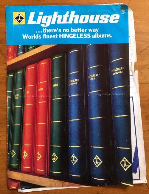LIGHTHOUSE HINGELESS STAMP ALBUMS - COLOUR ADVERT - PHILATELIC