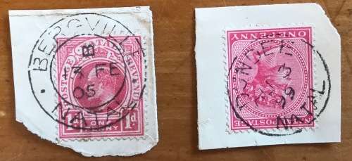 NATAL POSTMARKS x 12 1899 - 1906 BERGVILLE DUNDEE ESTCOURT LADYSMITH MOOI RIVER ROSETTA UMZINTO