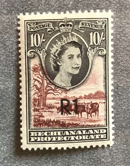BECHUANALAND 1961 DEFINITIVE Currency Change 10 Shilling OVPT R1 SACC 163 163a 163b Type I and II MM