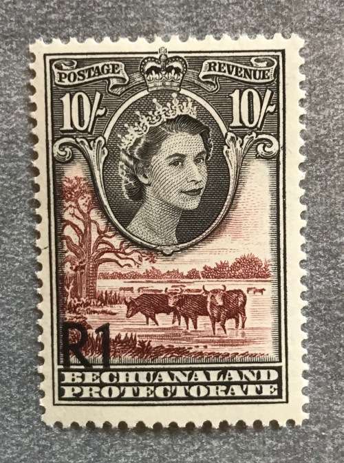 BECHUANALAND 1961 DEFINITIVE Currency Change 10 Shilling OVPT R1 SACC 163 163a 163b Type I and II MM