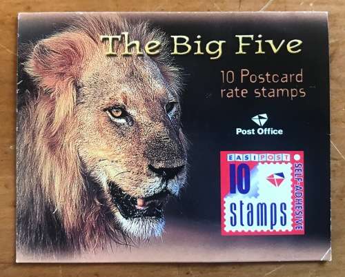 RSA THE BIG FIVE BOOKLET NO. 68 10.10.2005 SACC 1752 LION LEOPARD BUFFALO ELEPHANT 10 SELF ADHESIVE