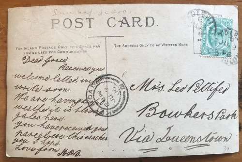 POSTCARD POST CARD POSKAART LARGE RIVER Arrival CDS Kei Road 1906 CAPE of GOOD HOPE