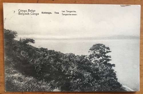 POSTCARD POST CARD POSKAART BELGISCH / BELGIAN CONGO KATANGA TOA LAKE TANGANYIKA 1918 KIGOMA CDS