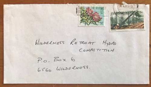RSA 3 x Letters - Transkei used in SA - Coil Proteas, Timber, Buildings, Christmas Stamp Fund.