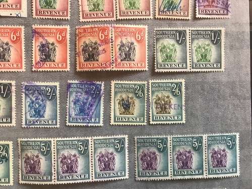 SOUTHERN RHODESIA REVENUE STAMPS 1d - £5 x 46 items COAT of ARMS ISSUES