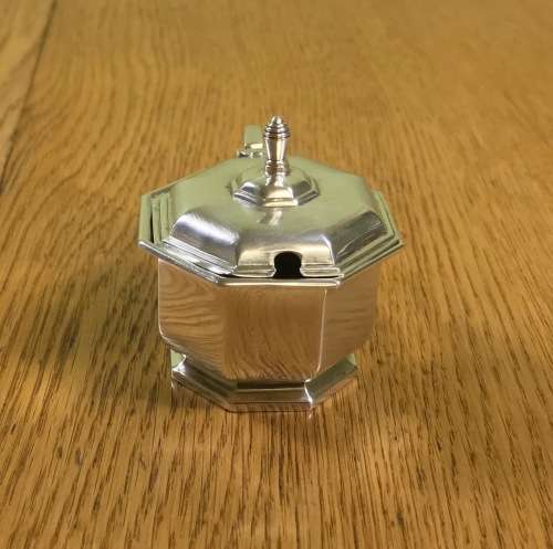 MUSTARD POT + LINER STERLING SILVER BIRMINGHAM 1946 HENRY CLIFFORD DAVIS ENGLAND