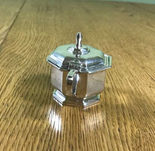 MUSTARD POT + LINER STERLING SILVER BIRMINGHAM 1946 HENRY CLIFFORD DAVIS ENGLAND