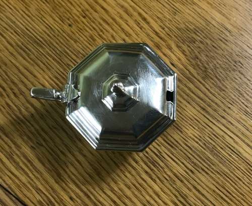 MUSTARD POT + LINER STERLING SILVER BIRMINGHAM 1946 HENRY CLIFFORD DAVIS ENGLAND
