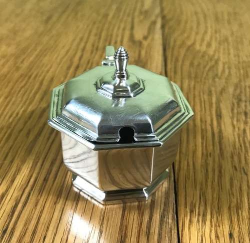 MUSTARD POT + LINER STERLING SILVER BIRMINGHAM 1946 HENRY CLIFFORD DAVIS ENGLAND