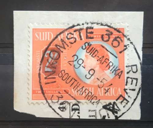 REVENUE STAMPS selection of 3 pcs QEII UNION of SOUTH AFRICA Queen Elizabeth II - 3d + 2/- x 2.