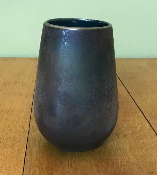 VASE  GLASS with applied decoration  for flowers  floral  green / blue / purple STUNNING with light!