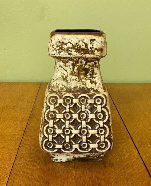 VASE POTTERY CERAMIC BAY WEST GERMANY 985-25  with decoration  for flowers  floral  read notes!
