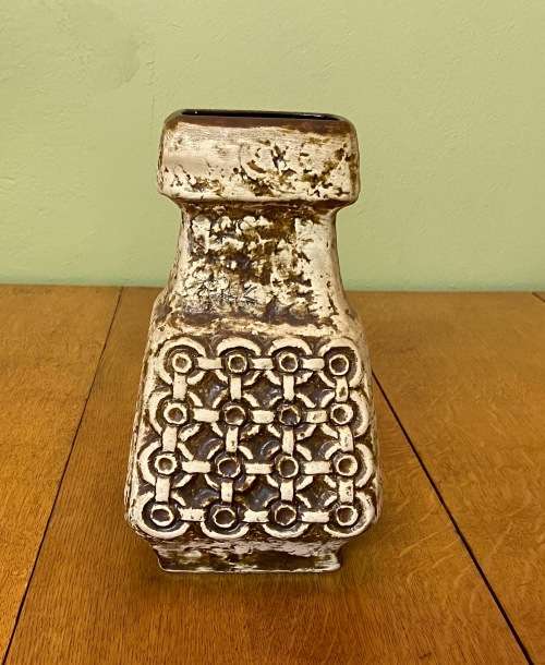 VASE POTTERY CERAMIC BAY WEST GERMANY 985-25  with decoration  for flowers  floral  read notes!