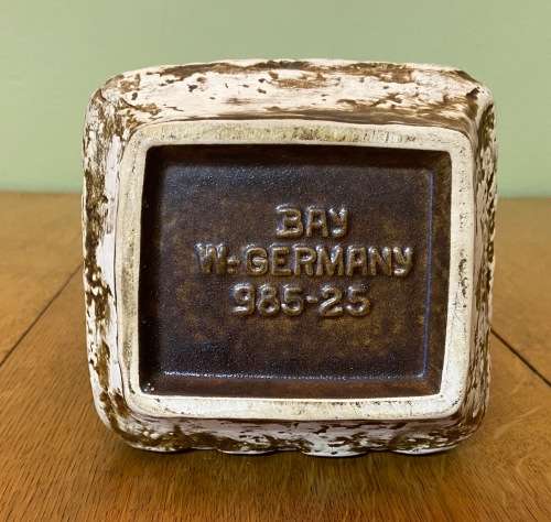 VASE POTTERY CERAMIC BAY WEST GERMANY 985-25  with decoration  for flowers  floral  read notes!