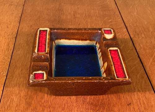 ASHTRAY RUSTIC & COLOURFUL made in WEST GERMANY `Handarbeit` 776 HANDMADE - SMOKERS CIGARETTES