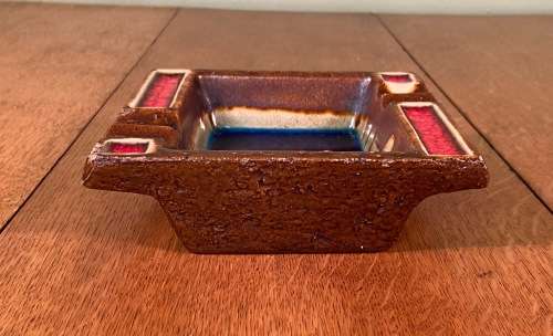 ASHTRAY RUSTIC & COLOURFUL made in WEST GERMANY `Handarbeit` 776 HANDMADE - SMOKERS CIGARETTES