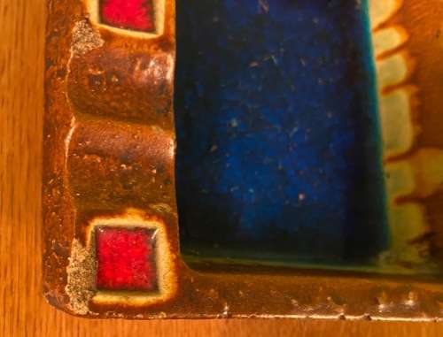 ASHTRAY RUSTIC & COLOURFUL made in WEST GERMANY `Handarbeit` 776 HANDMADE - SMOKERS CIGARETTES