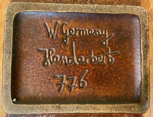 ASHTRAY RUSTIC & COLOURFUL made in WEST GERMANY `Handarbeit` 776 HANDMADE - SMOKERS CIGARETTES