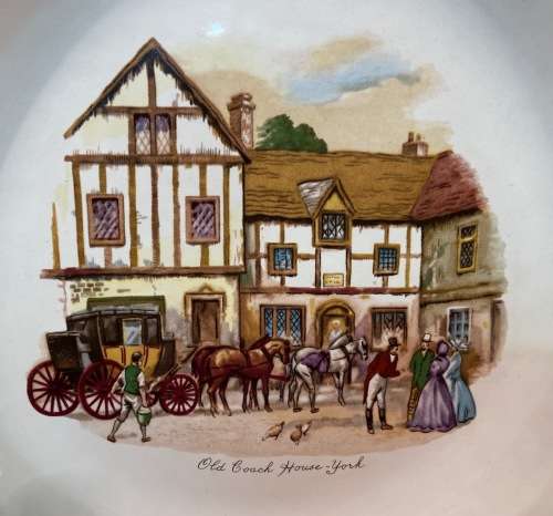 WILLSGROVE WARE POTTERY PLATE RHODESIA ZIMBABWE `OLD COACH HOUSE - YORK`