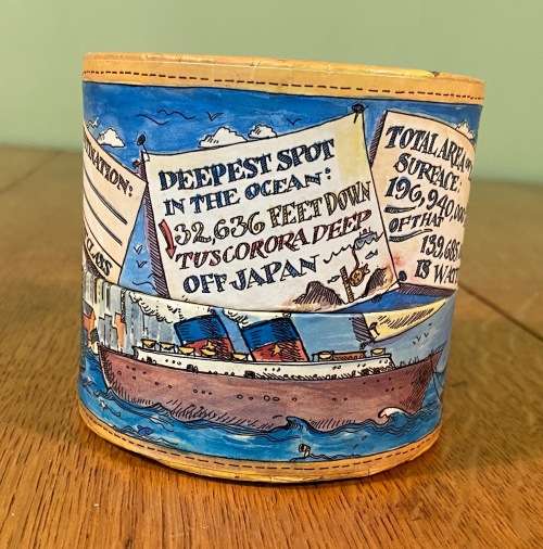 TRAVELLER`S WORLD GLOBE IN A BOX 1st CLASS TRAVEL CONTAINER 2 parts NO GLOBE INSIDE