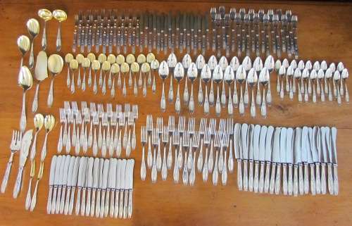 800 SOLID SILVER CUTLERY SERVICE GERMANY KARL KALTENBACH 193pc 1845-1924 9,484kg`s  VALUE +-R148000!
